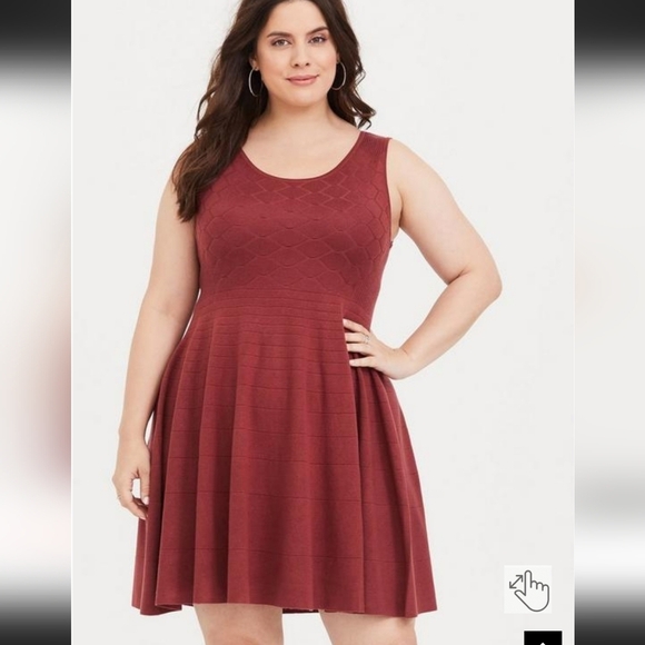 Torrid Women Thick Plus Size 4 Mini Sweater Skater Winter Dress Sleeveless Scoop - Picture 1 of 9